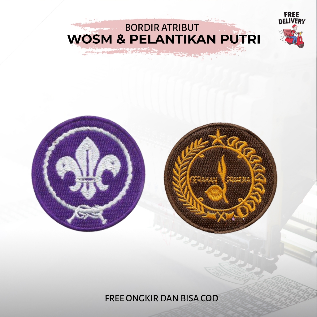 atribut Pramuka tunas saku | tunas putri | wosm putri bet kitri pandu bordir ecer