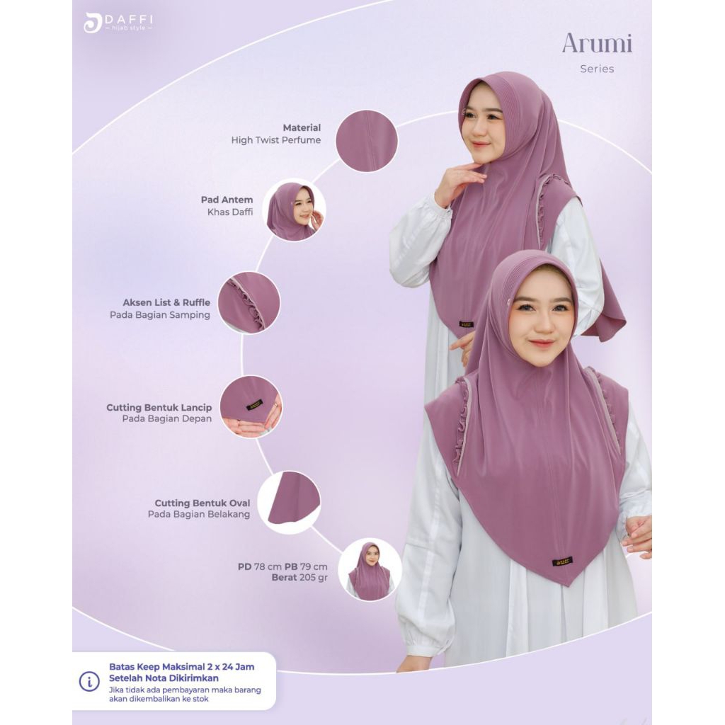 Hijab Daffi Arumi Series Batch 3 hijab instan jilbab instan berkualitas ORI Daffi