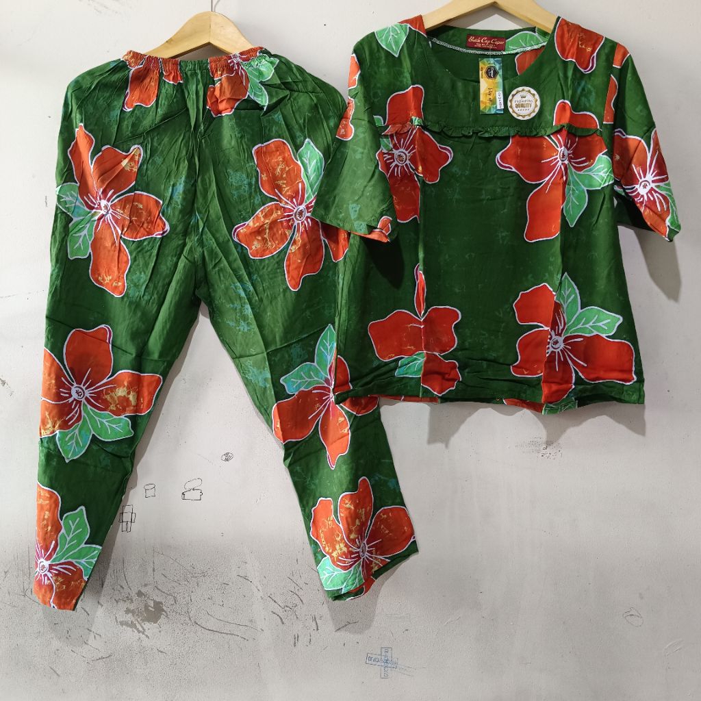 CP TANGAN 3/4 ABG BATIK CAP COPAR  / SETELAN BATIK COPAR CAP PREMIUM  / ONE SET LILY ABG BATIK CAP C
