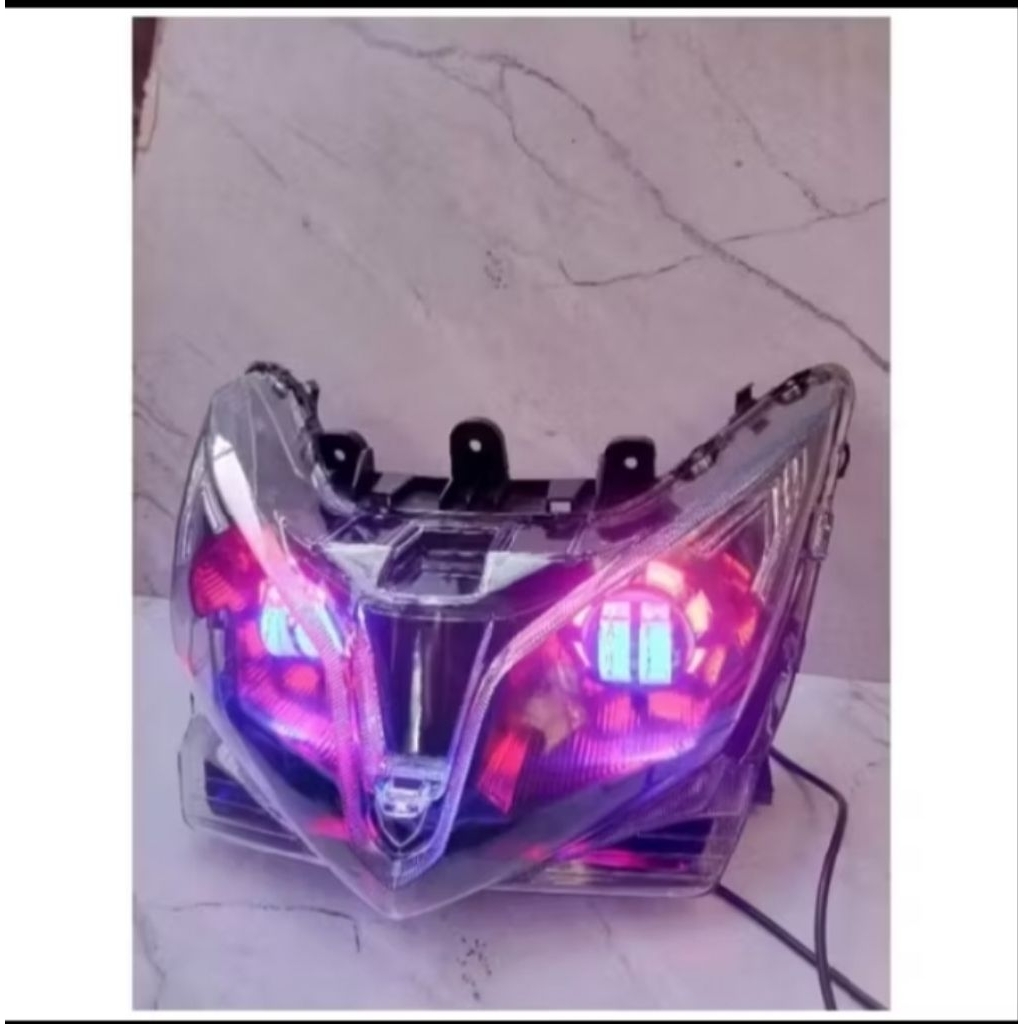 Kedok Reflektor Batok Kepala Lampu Depan Vario 125 Old TECHNO KZR Custom Proji 2 Mata Super Keren