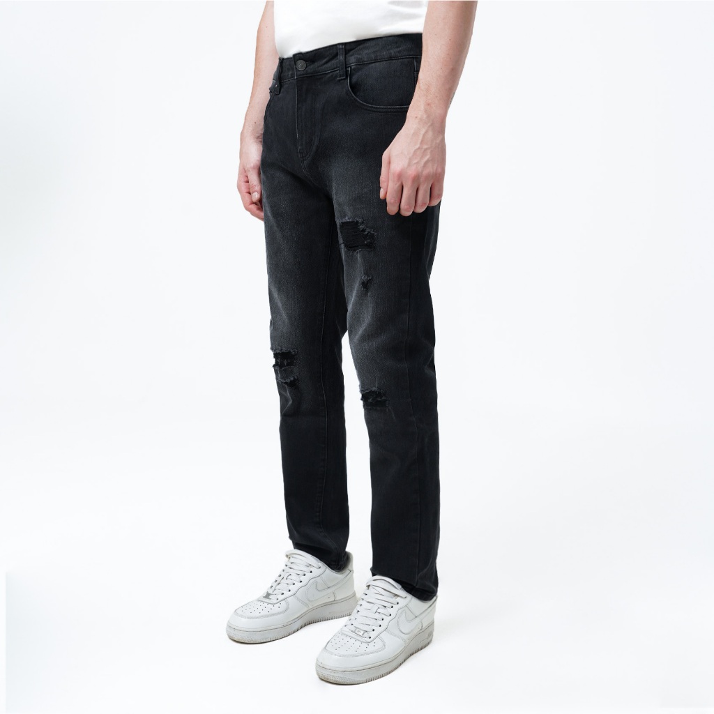 CELCIUS Celana Denim Slim Fit Destroy I31000432C Hitam