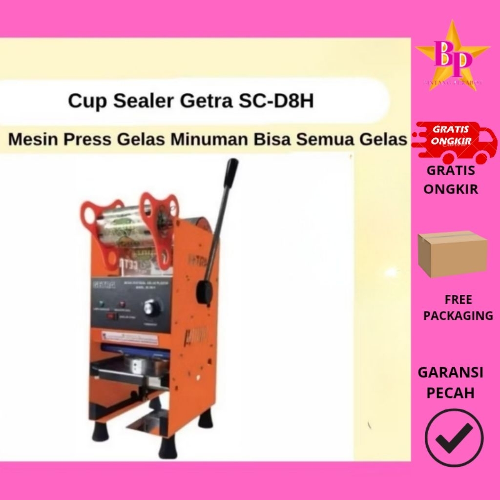 GETRA Manual Cup Sealer SC-D8.H / SC-D8H / Mesin Press Gelas Minuman SC D8/ Mesin Press Pop Ice Minu