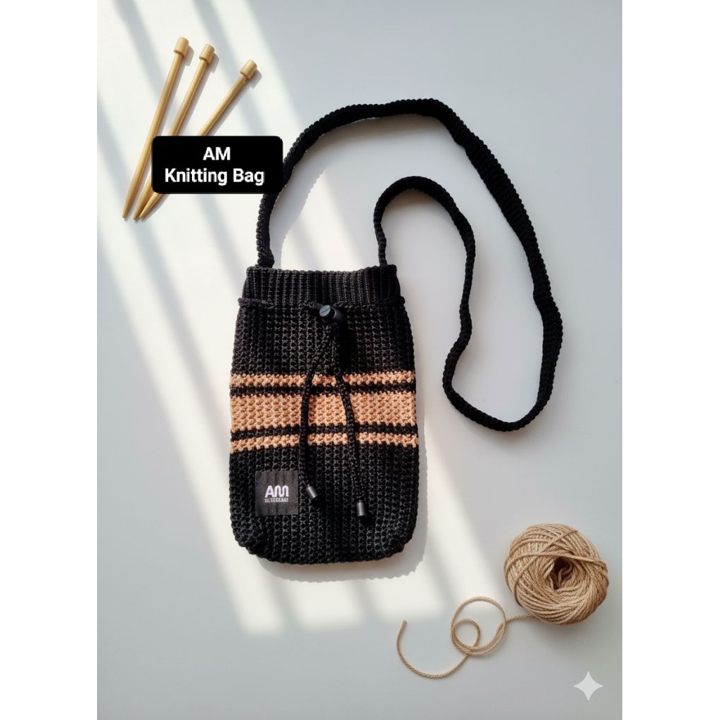 Tas Rajut Selempang Wanita Model Serut By AM Wanita Original