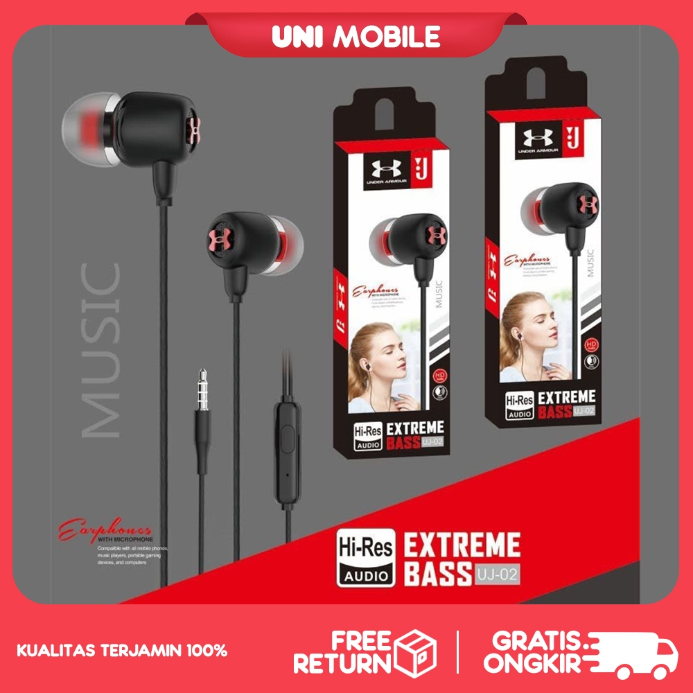 NEW Headset UJ-02 JBL Extreme Bass Dengan Mikrofon