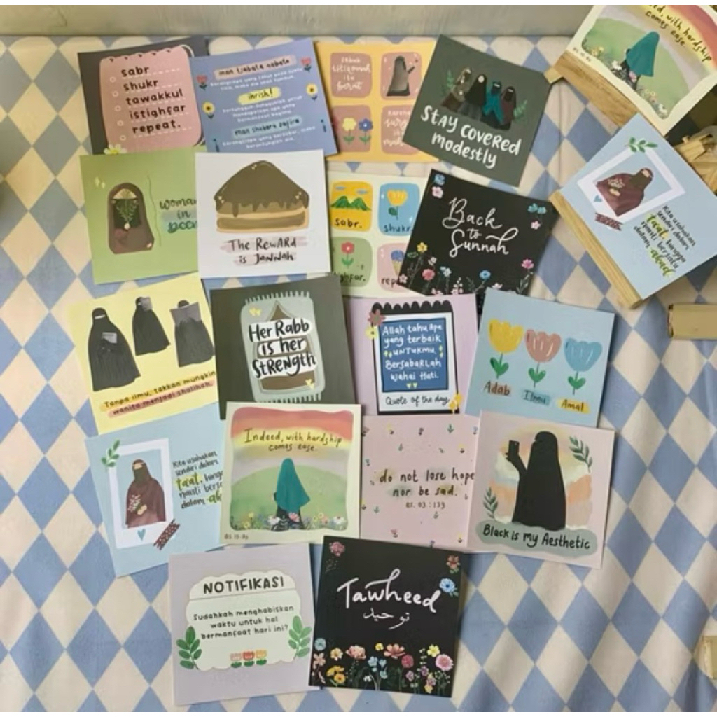 Sticker / Poscard Quotes Islami Dekorasi Mini Glossy