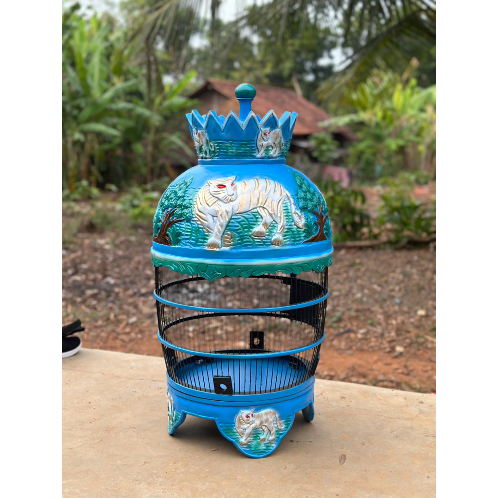 SANGKAR PERKUTUT UKIRAN MACAN / Sangkar Burung Ukiran