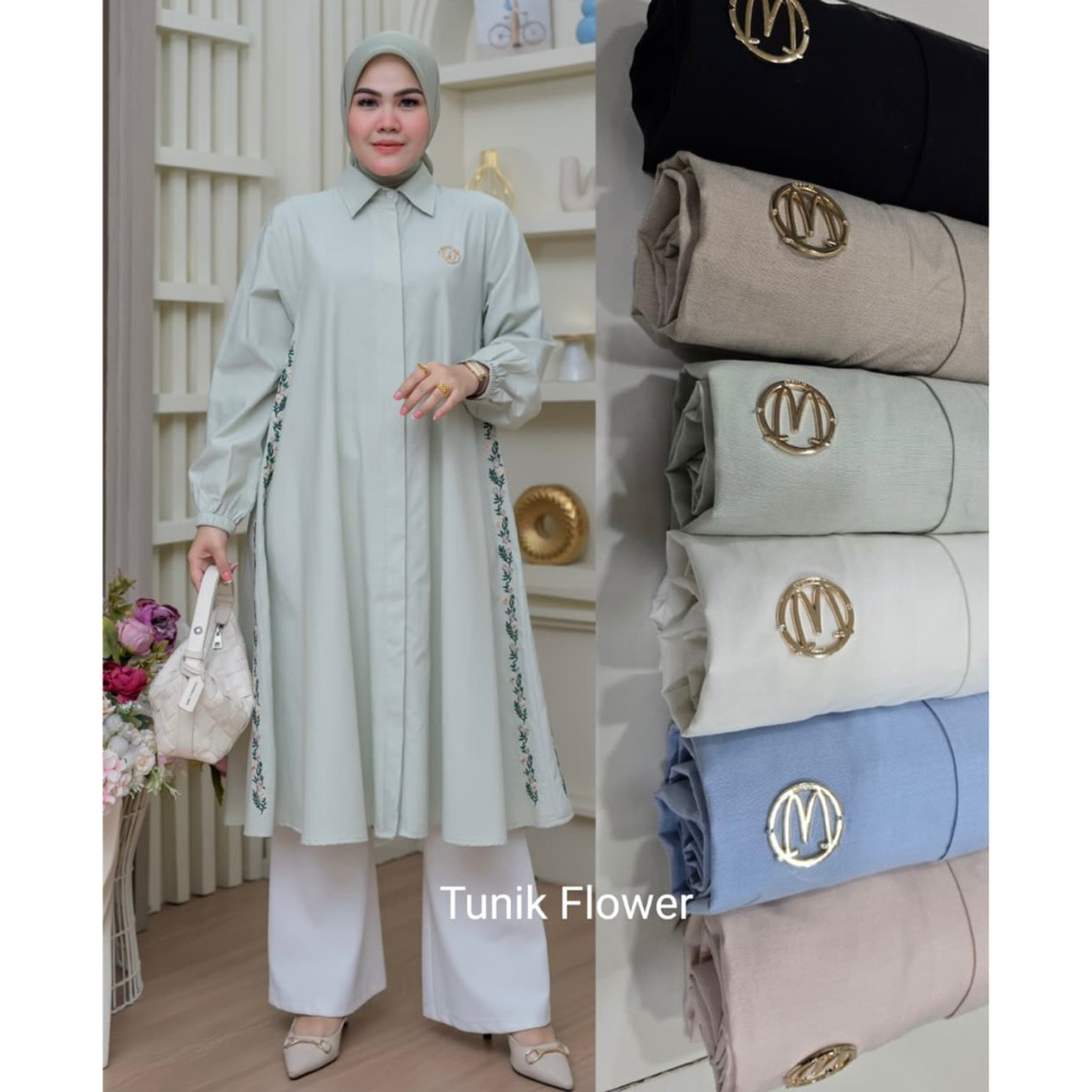tunik flower winody/atasan kekinian/hijab friendly
