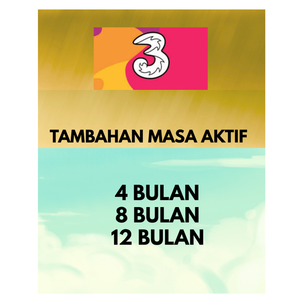 TAMBAHAN MASA AKTIF KARTU 3 / MASA AKTIF 3 / MASA AKTIF TRI WAJIB BACA DESKRIPSI YA