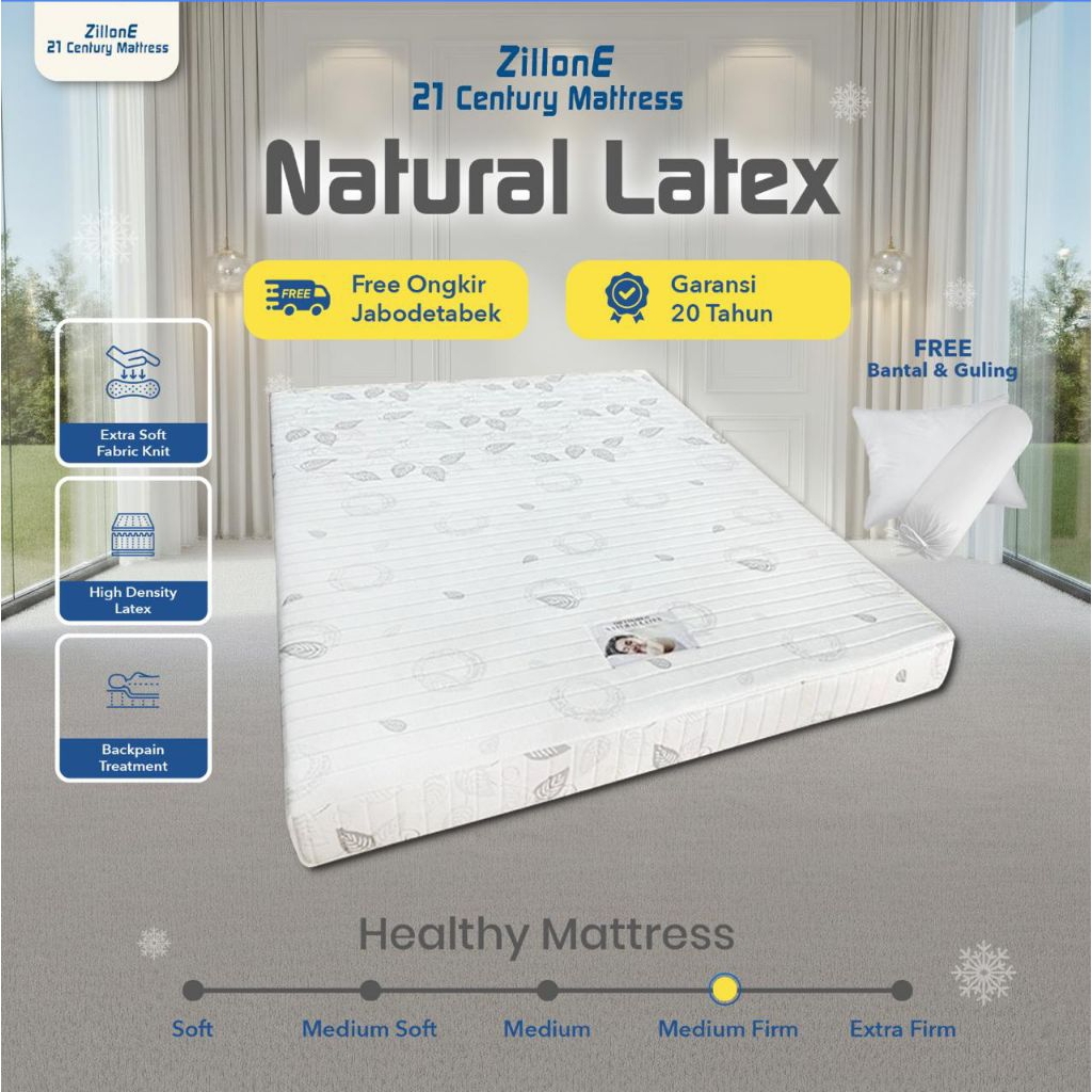 KASUR ZILLONE NATURAL LATEX - ORTHOPEDIC(UK90x200-200x200)