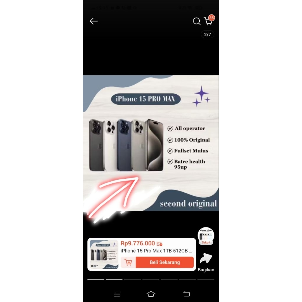 iphone 15 pro max 256 512 gb 1 tb second original all operator full spec indonesia resmi tanpa dus