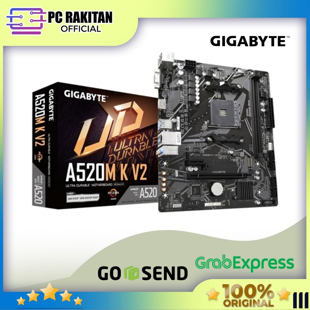 GIGABYTE MOTHERBOARD MATX ULTRA DURABLE A520M K V2 DDR4 AM4 /AMD 3Y
