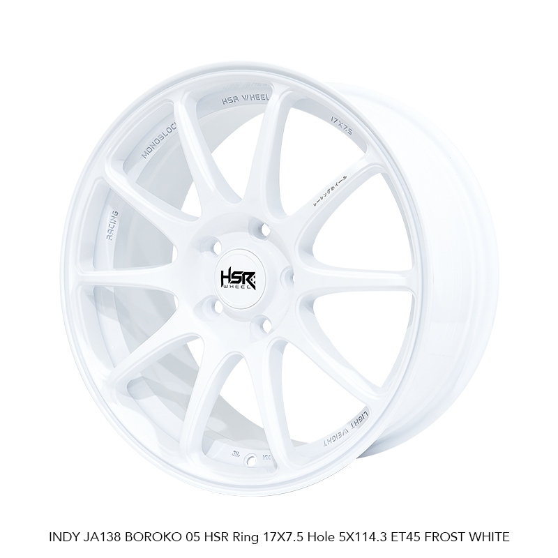 Velg Mobil Racing HSR Indy R17 4Pcs warna Putih