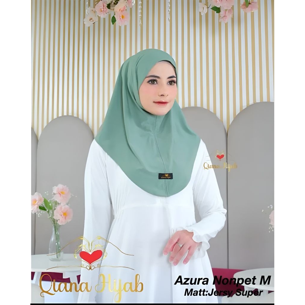 hijab instan daily non ped Azzura M jersey premium Qiana hijab