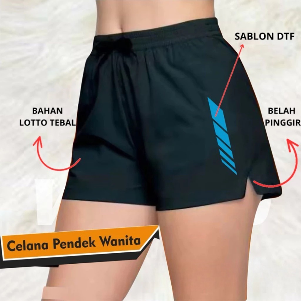 Celana Volly Voli Cewek Lotto Import Belah Pinggir Press Body / Kolor Olahraga Cewek