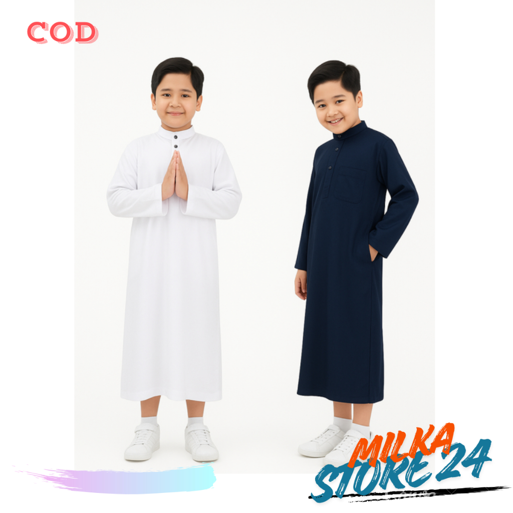 Gamis Jubah baju muslim anak laki laki gamis anak usia 1-12 tahun jubah anak laki laki