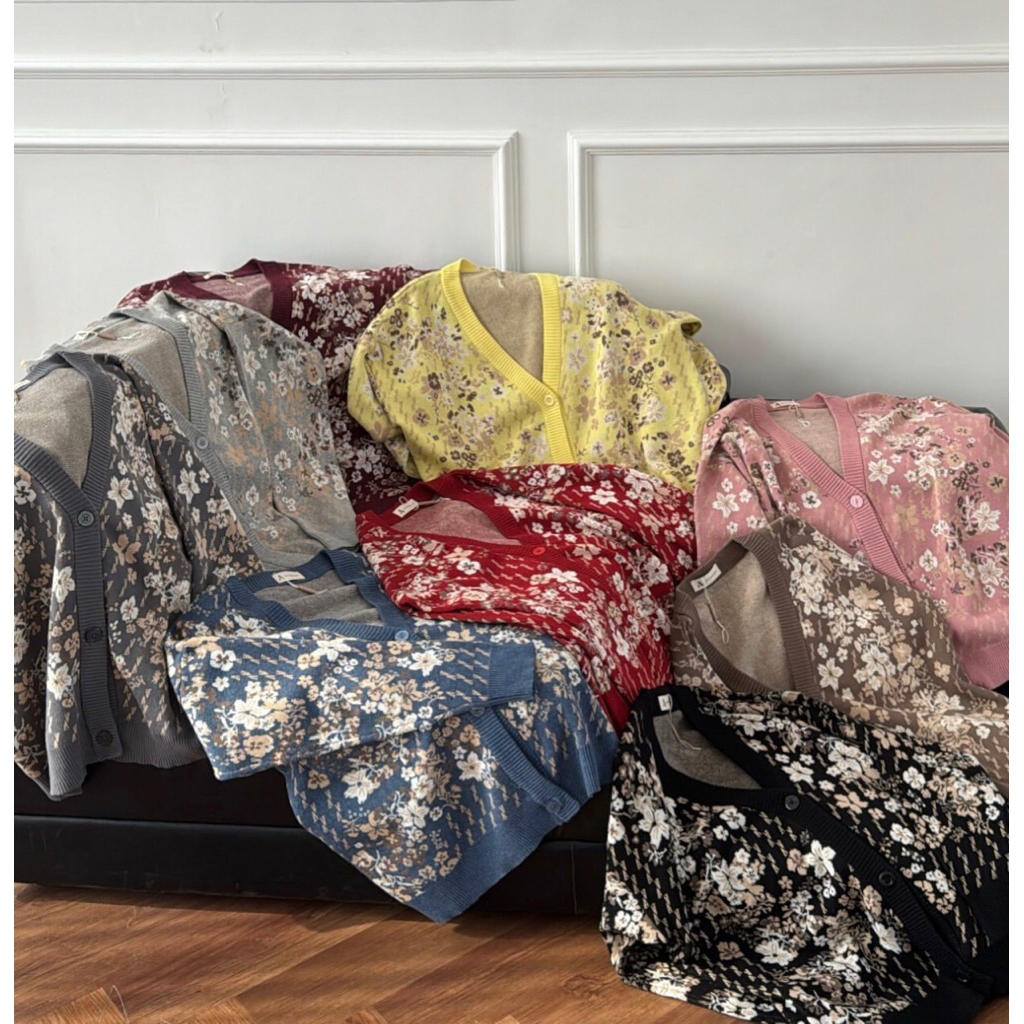 FLEUR MONOGRAM KNITWEAR CARDIGAN ARASCARF