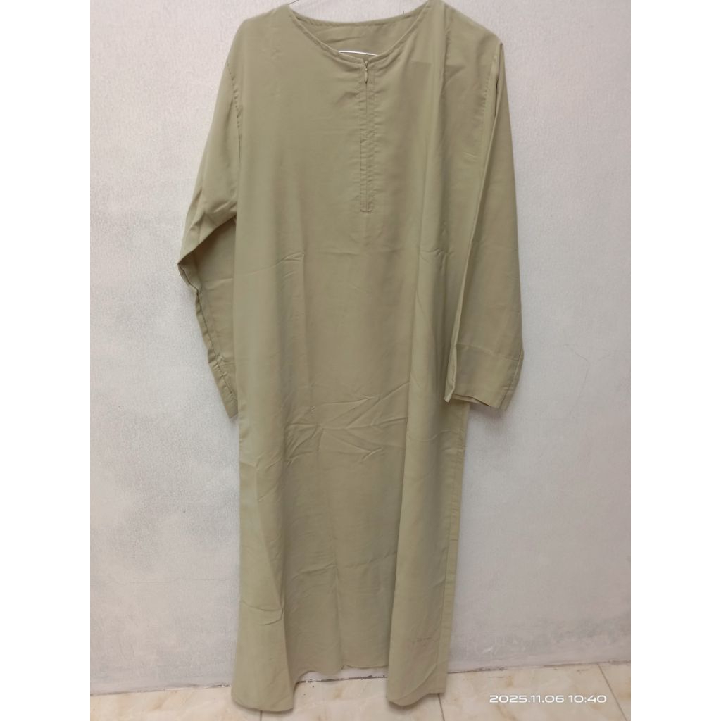 preloved gamis abaya warna hijau sage