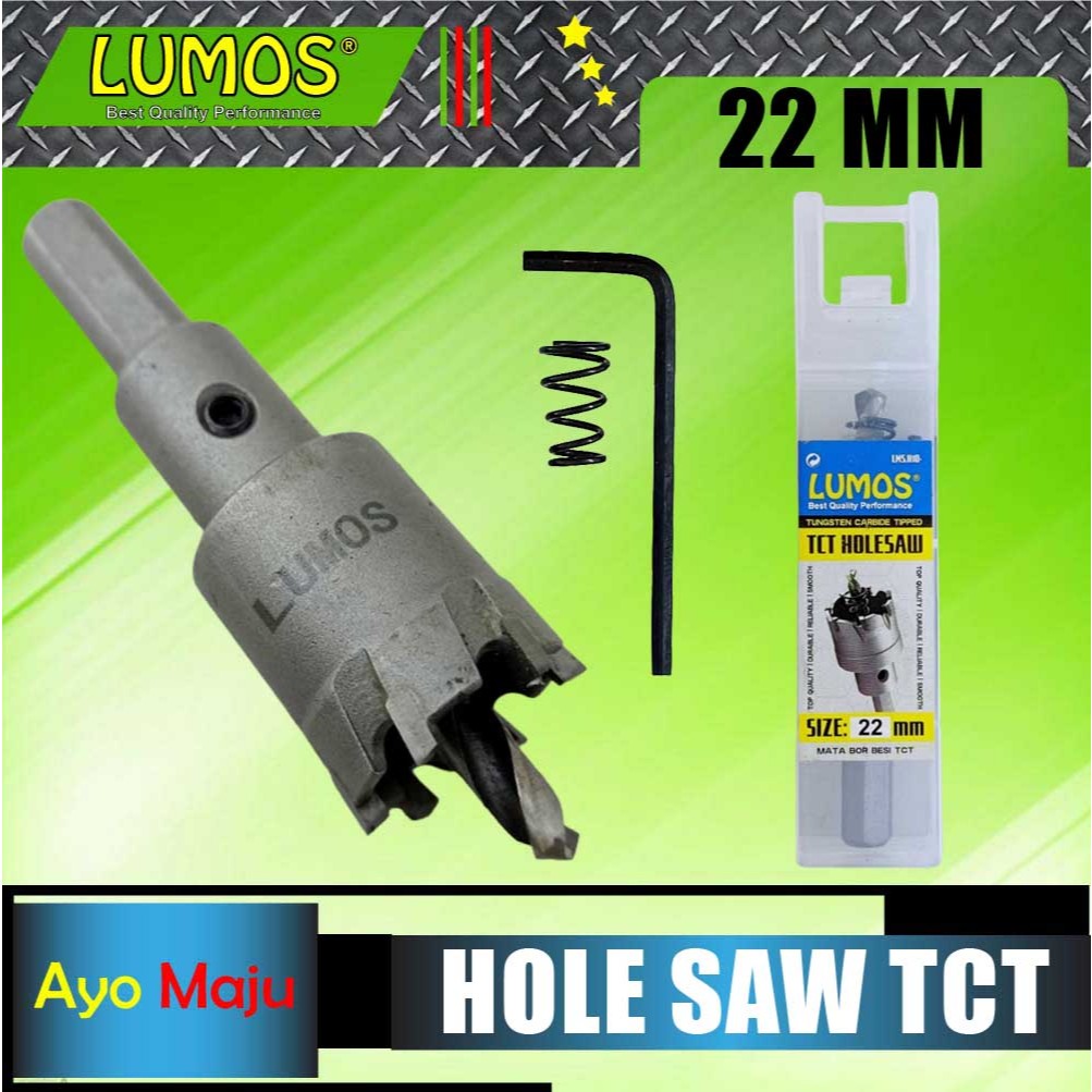 Hole Saw TCT LUMOS 22mm / HoleSaw Besi 22mm / Mata Bor Besi 22 mm TCT