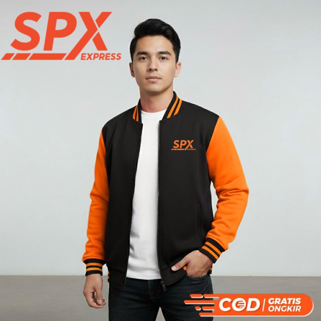 Jaket Baseball Resleting SABLON SPX Exp Depan belakang Pria wanita