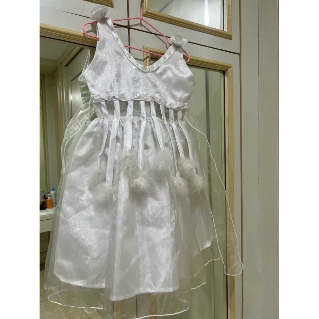 preloved dress gaun terusan anak perempuan warna putih