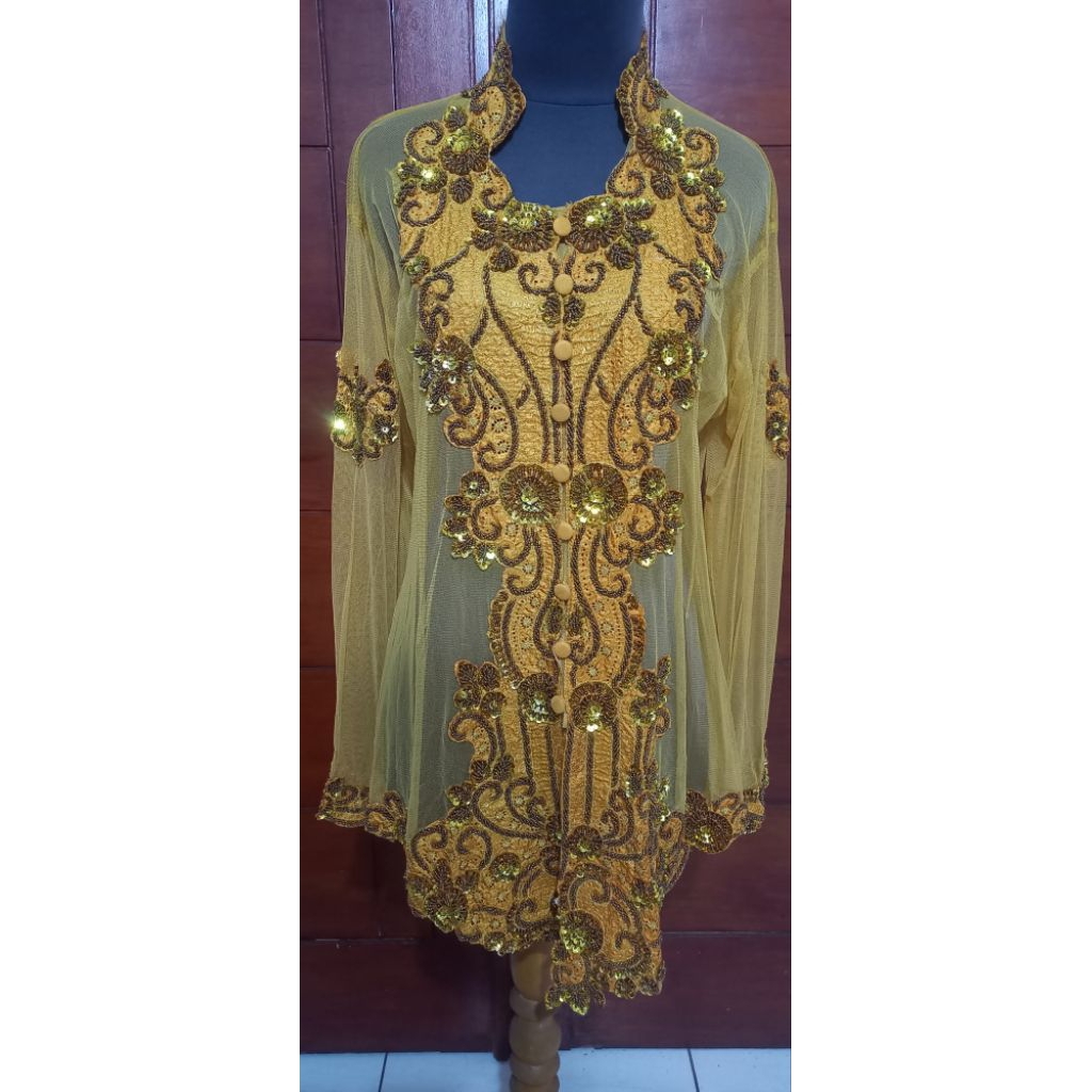 Kebaya gold payet ukuran 4L / kebaya pesta / kebaya besan