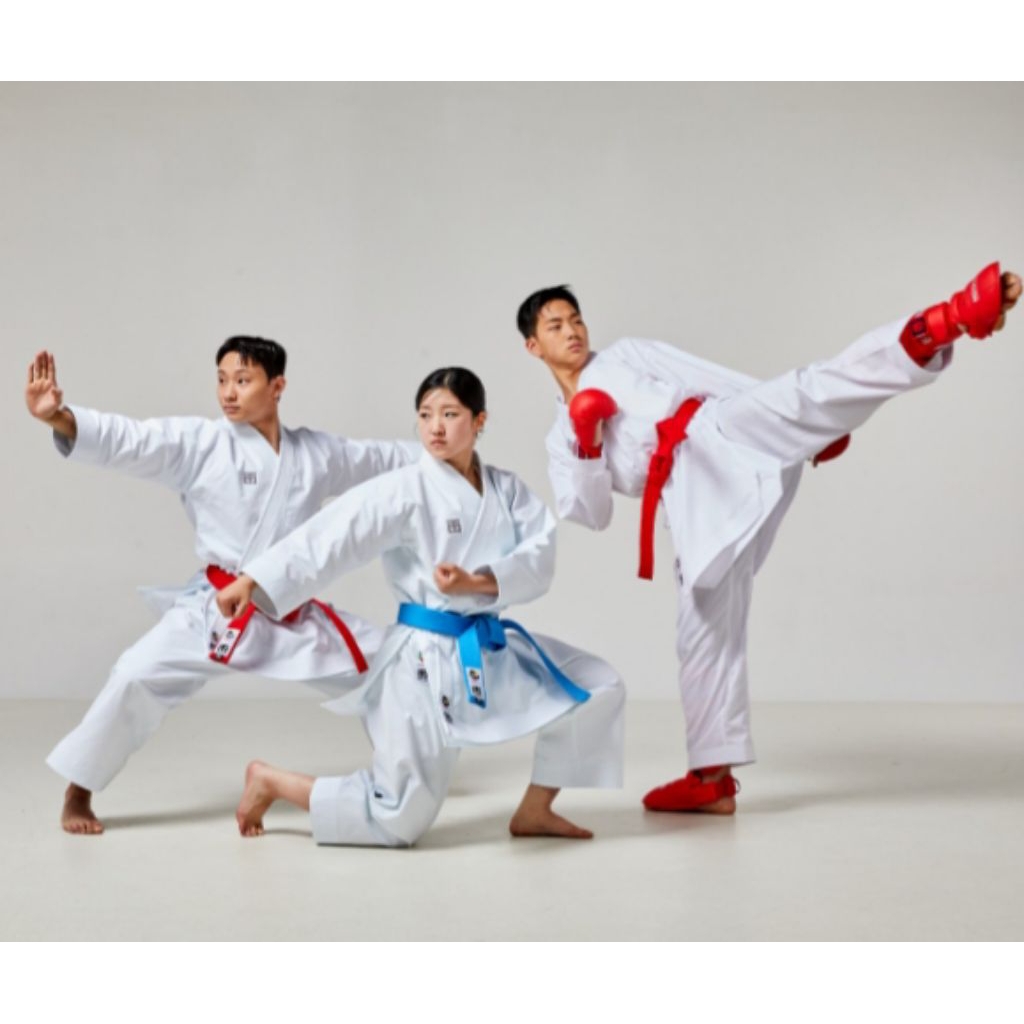 MOOTO KARATE BELT FIGHTER KUMITE RED/BLUE//SABUK KARATE TANDING KUMITE BIRU/MERAH MOOTO WKF APPROVED