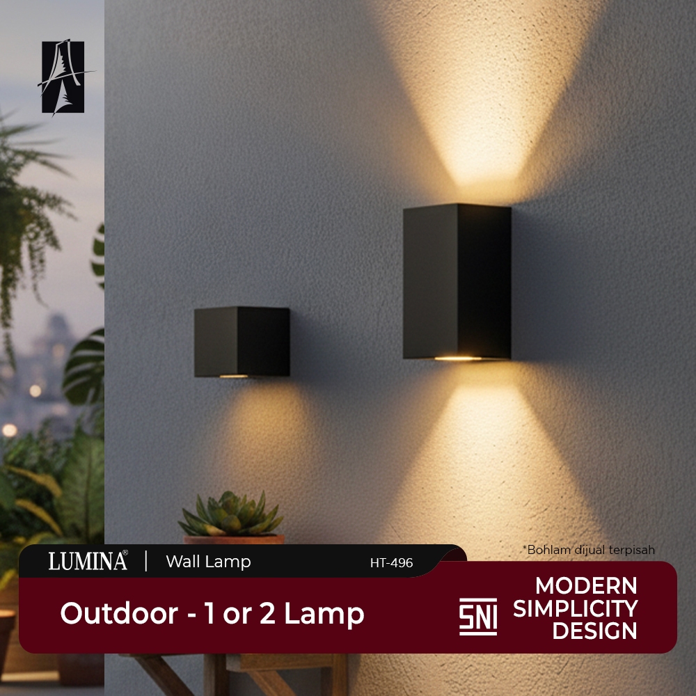 Lumina - Lampu Dinding Minimalis Sorot 2 Arah Atas Bawah MR16 Fitting Tusuk Wall Lamp Light Up Down 