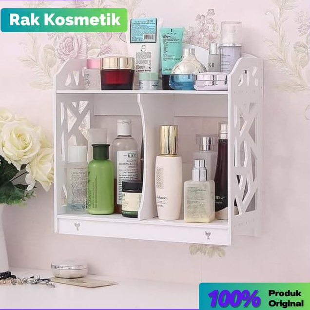 Ikea Home - Rak Kosmetik Aesthetic Rak Skincare Minimalis Tempel Dinding Tempat Penyimpanan Alat