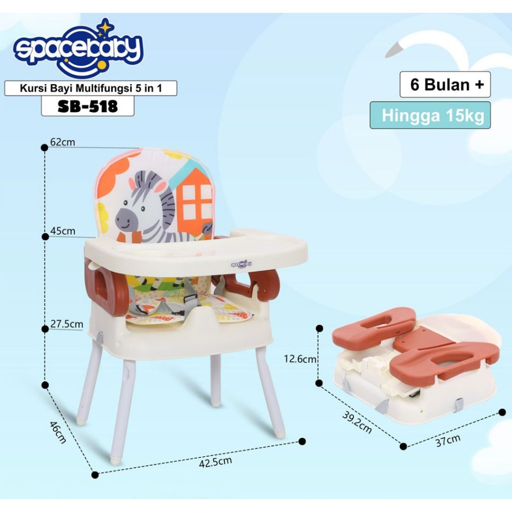 SPACE BABY BOOSTER SEAT CHAIR SB-518 kursi makan space baby BOOSTER SEAT CHAIR KURSI MAKAN BAYI