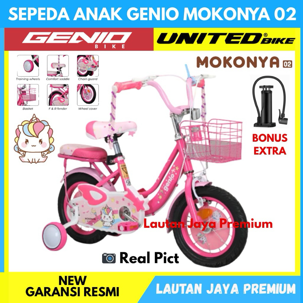 Sepeda Anak Perempuan 16 Inch Genio Mokonya 02 Terbaru