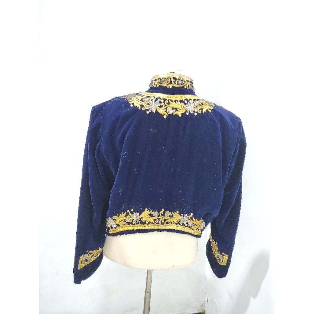 Beskap pengantin adat jawa warna biru royal