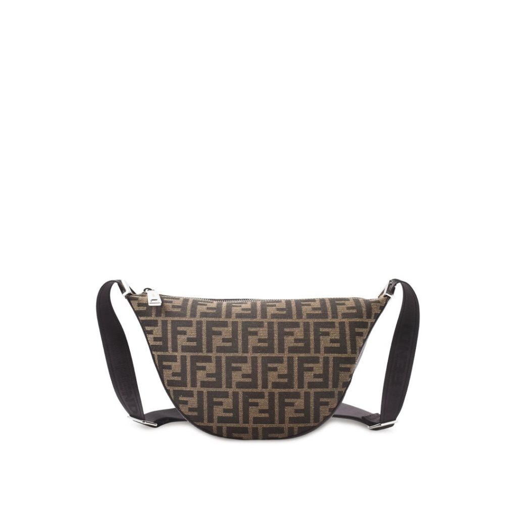 FENDI FF jacquard melon small crescent bag
Brown