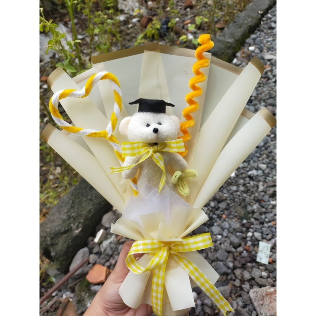 buket boneka wisuda mini, buket boneka mini