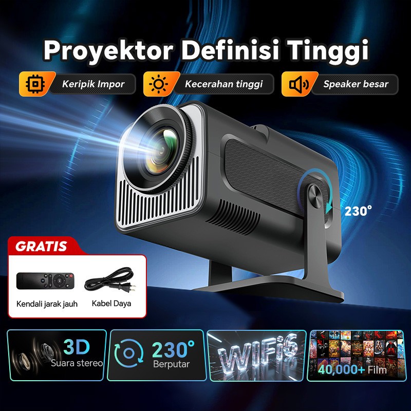 HY320-MINI Smart Proyektor Android 11.0 UHD 1080P WiFi6.0 + HDMI IN Proyektor Portable