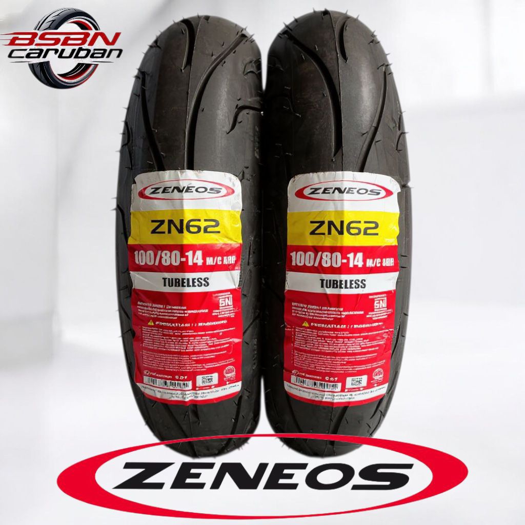 [ READY COD ] BAN BARU ORIGINAL ZENEOS ZN62 TUBLESS 80/80-14 90/80-14 100/80-14 120/70-14