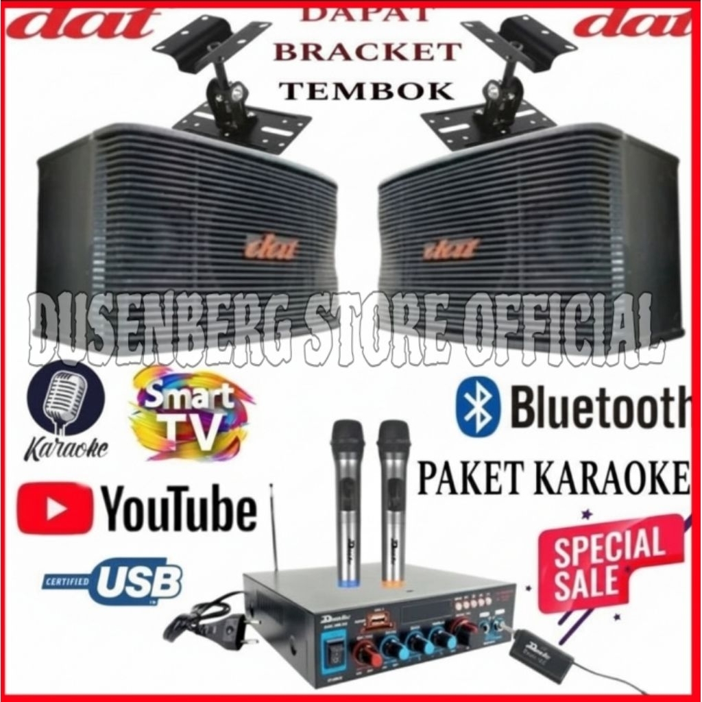 Karaoke Set Speaker DAT 10 IN Ampli Bluetooth Karaoke Smart Tv youtube