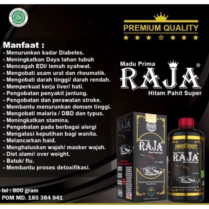 Madu Prima Raja Hitam Pahit Super