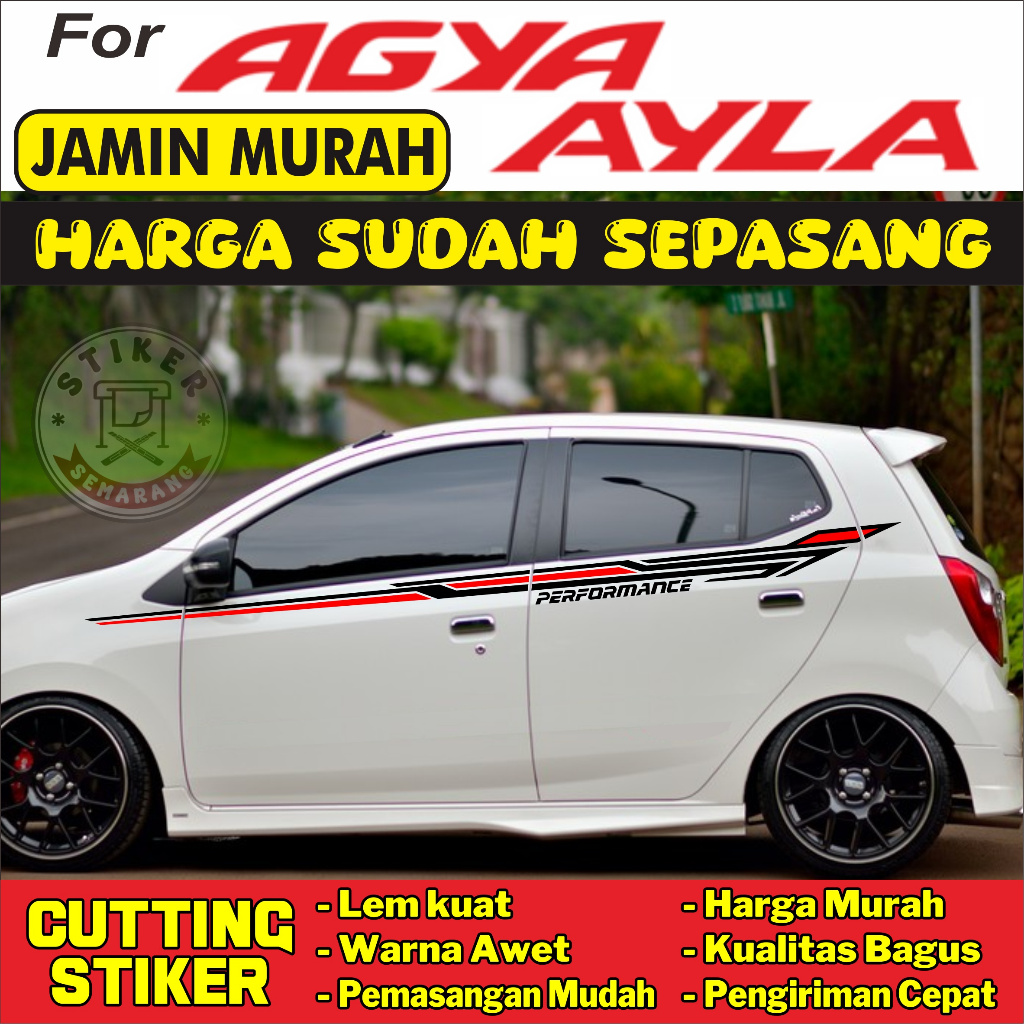PROMO Stiker Mobil AGYA AYLA Cuting Stiker Lis Mobil Striping Mobil Keren Murah
