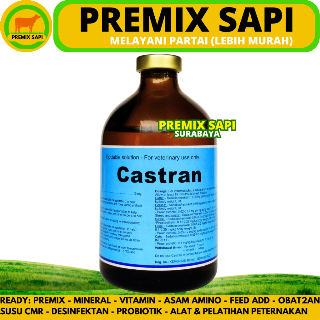 CASTRAN 100ML INTERCHEMIE - Anastesi untuk Hewan dan Sedasi Premedikasi Penenang Hewan