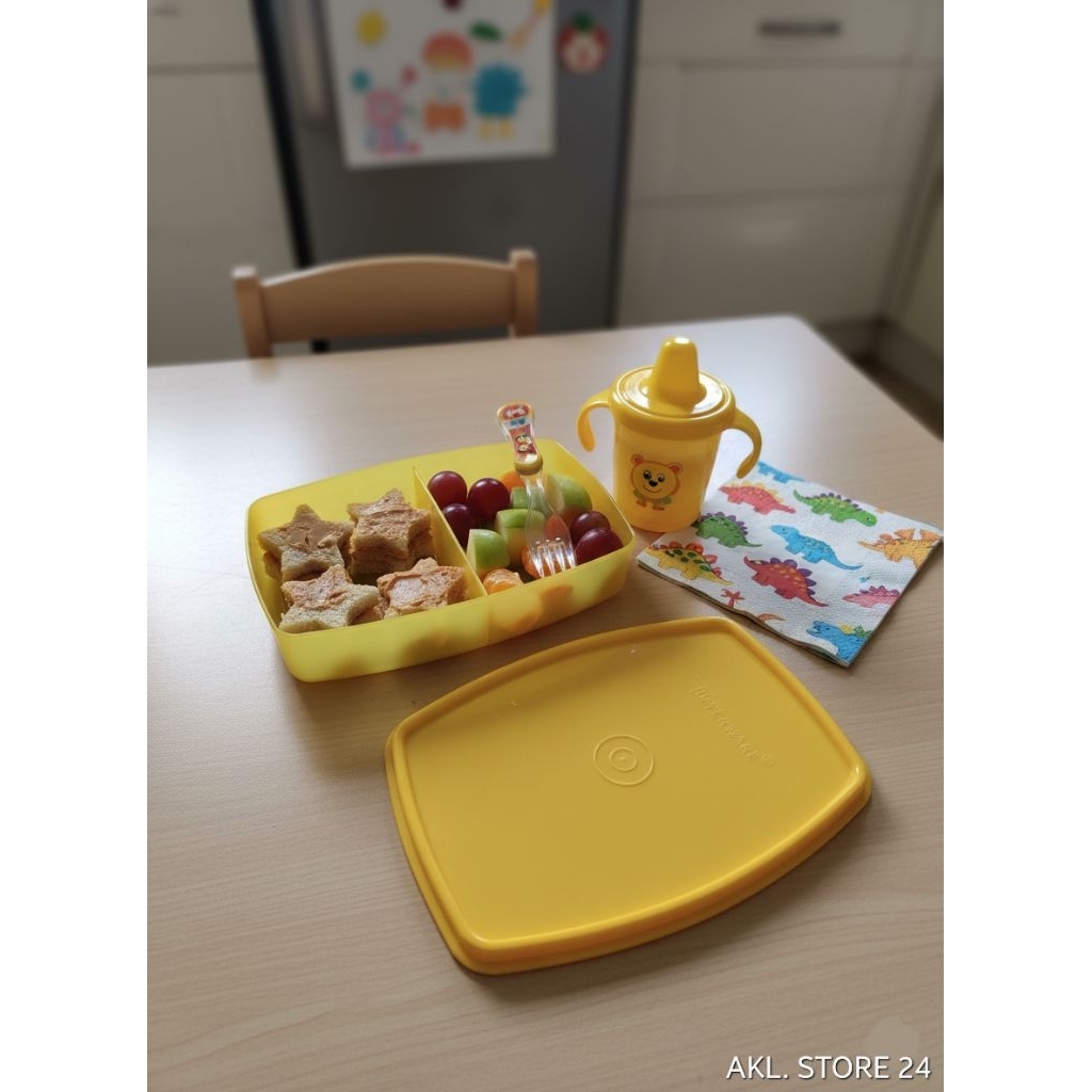 Mini Bento Sekat 2 // Kotak Bekal kecil // Tupperware Baru
