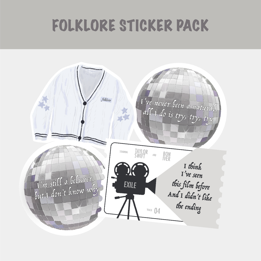 Sticker Taylor Swift folklore cardigan mirrorball