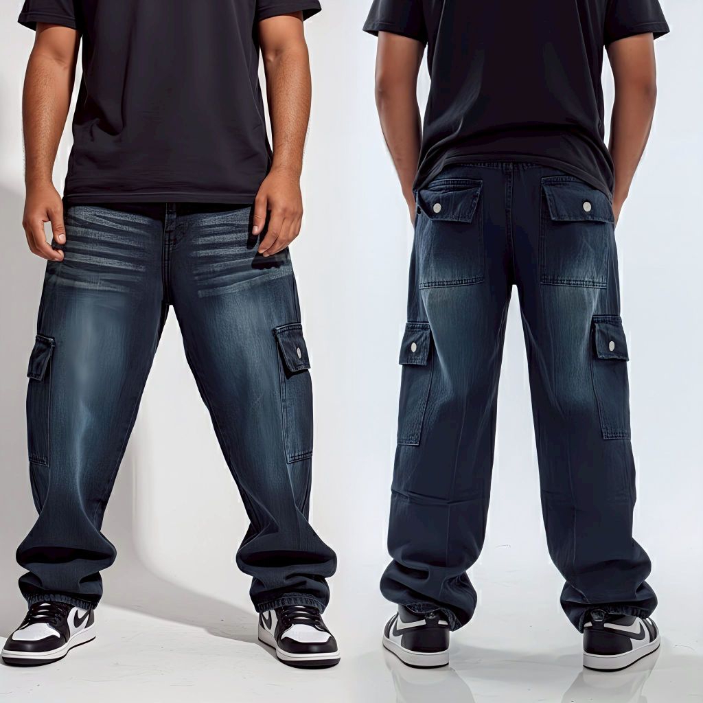 Celana Cargo Jeans Pria Beggy Standar