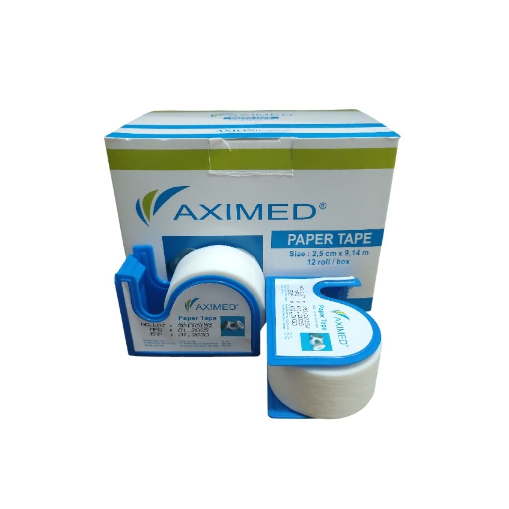plester paper tape  aximed  2.5cmx 9.14m harga per box isi 12