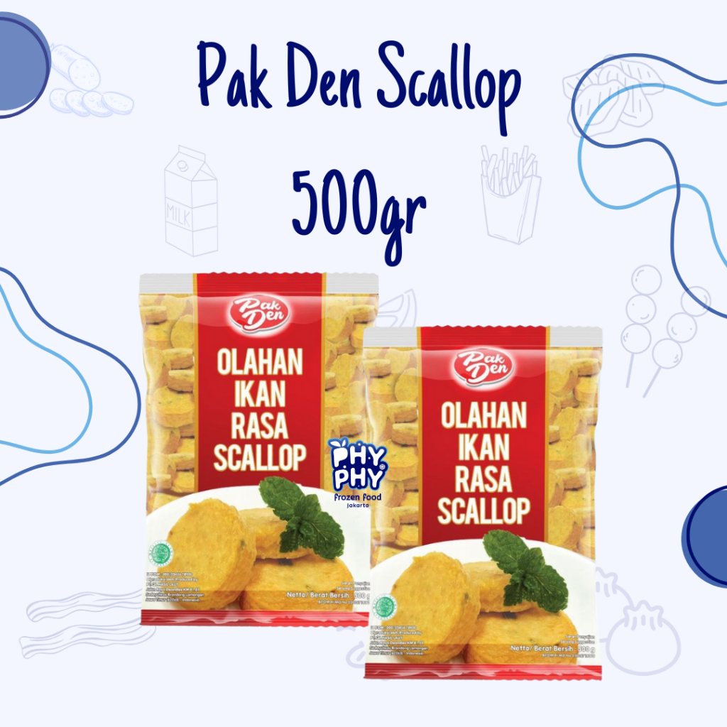 Pak Den Scallop 500gr | Scallop Ikan | Scallop Korea | Scallop Frozen | Scallop Ikan