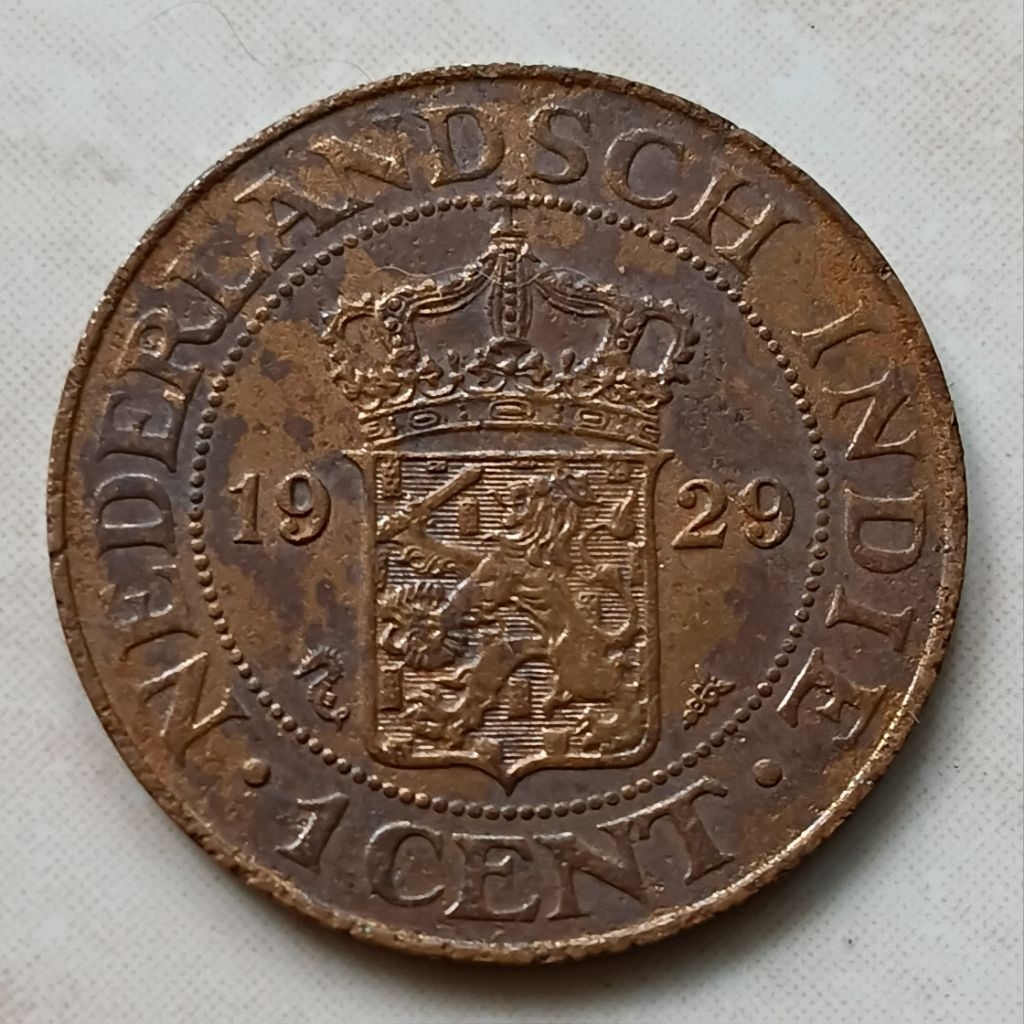 Koin Kuno Benggol 1 Cent 1929 Nederland Indie - YN2921