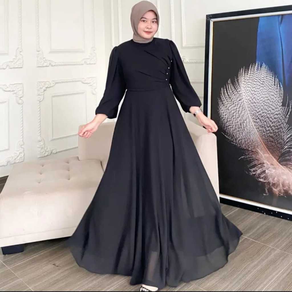 Gamis Hanna Dress Wanita Muslim Mewah Elegan