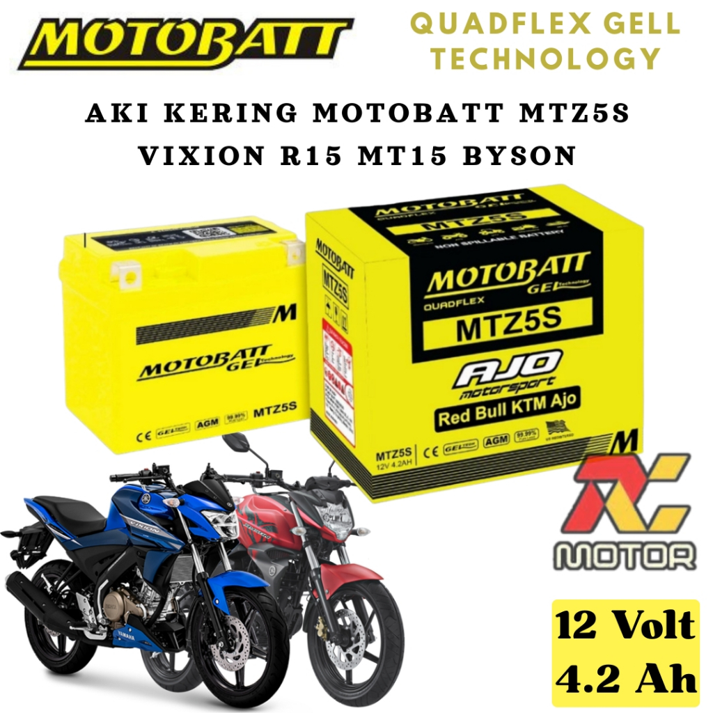 AKI MOTOBATT VIXION R15 MT15 BYSON MTZ5S ORIGINAL