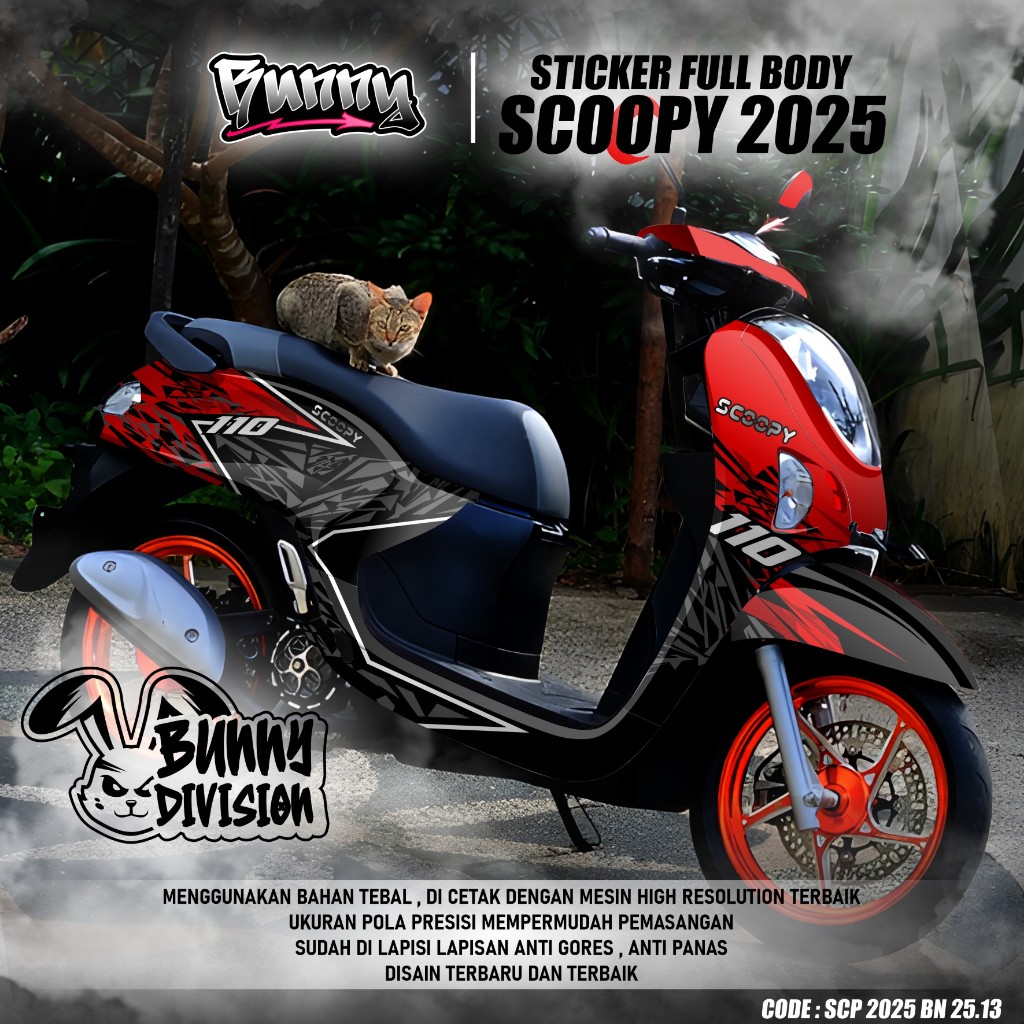 (COD) TERBARU Decal Sticker Motor Honda Scoopy Tahun 2025 Full body - Stiker Skotlet Modifikasi Vari