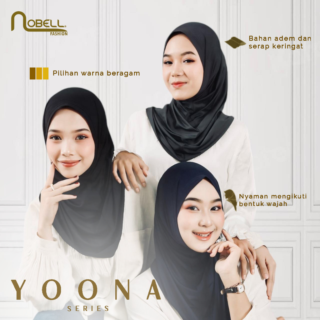 Yoona Non Pad Hijab Sporty - Nobell Fashion | Hijab Instan Nyaman - Bahan Jersey Premium
