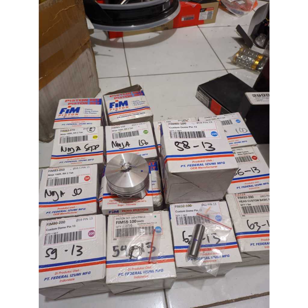 PISTON SEHER SET FIM RACING MENTAH DOME 58 PIN PEN 13 JUPITER Z VEGA R LAMA SUPRA ORIGINAL